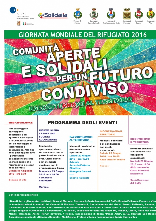 Giornata Mondiale del Rifugiato 2016, "Comunità aperte e Solidali per un Futuro Condiviso"